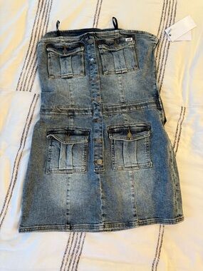 NWT Guess Denim Mini Dress in Light Blue